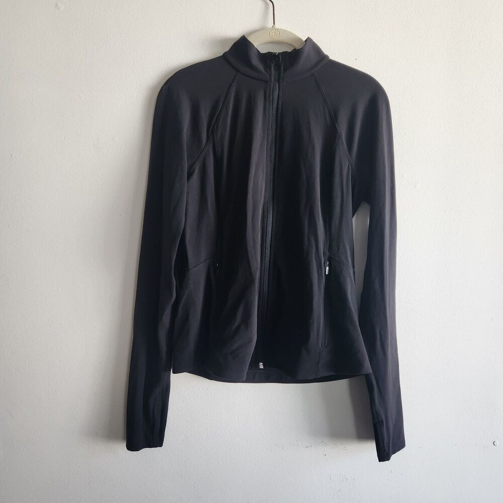 Athleta Salutation 2.0 Women's Black Athletic Zip-Up Jacket Size M Yoga everyday